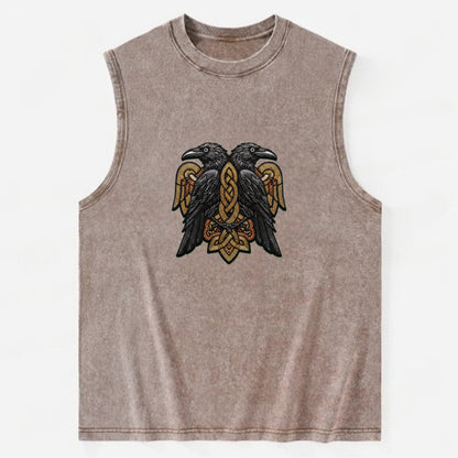 Odin's Ravens - Vintage Washed Tank - Brown