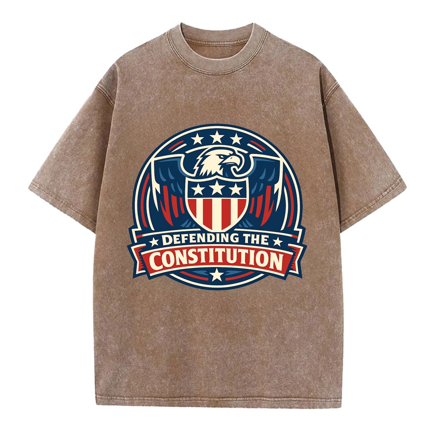 Defend Constitution - Vintage T-shirt - Brown
