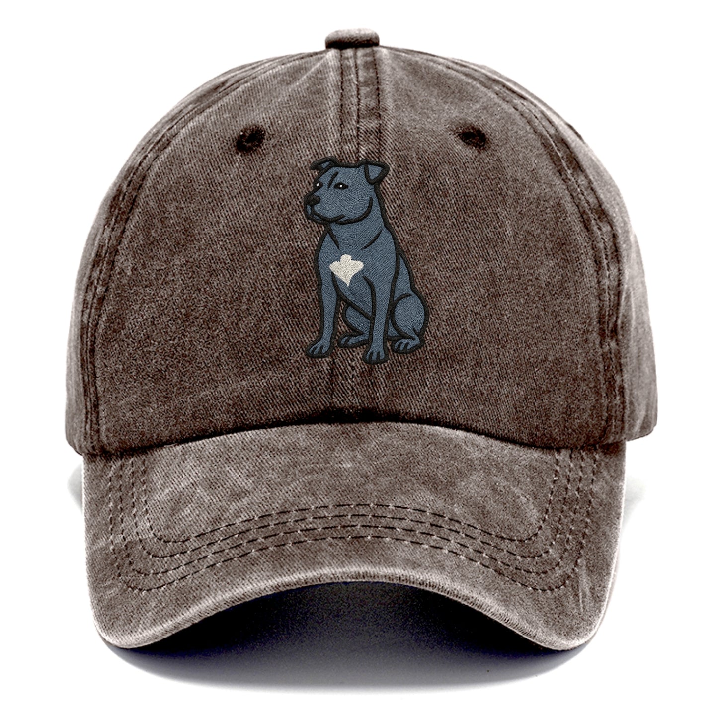 American Staffordshire Terrier - Blue embroidered design - Classic Cap - Brown