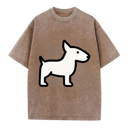 Bull Terrier - White egg-shaped head flat side profile - Vintage T-shirt