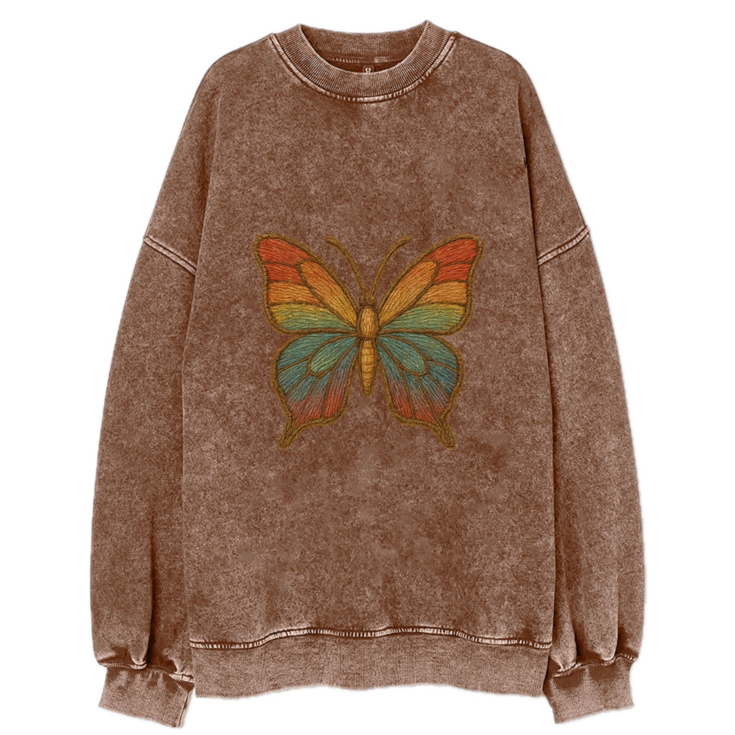 Butterfly Transformation  - Vintage Sweatshirt - Brown