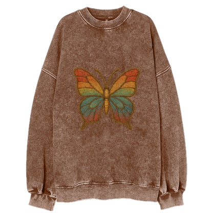Butterfly Transformation  - Vintage Sweatshirt - Brown