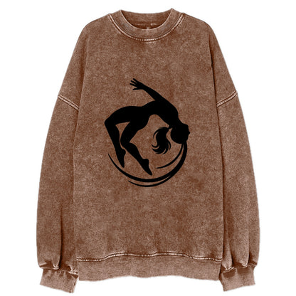 Gymnast mid-backflip rotation - Vintage Sweatshirt - Brown