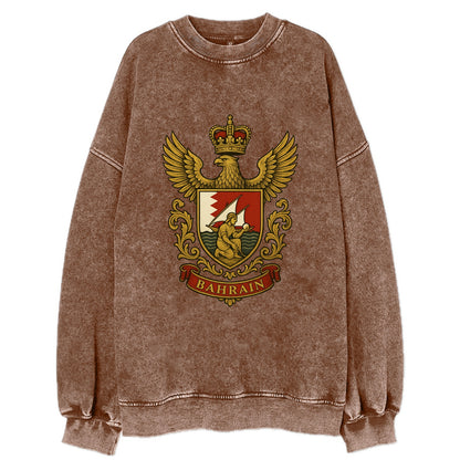 Bahrain Heritage Badge  - Vintage Sweatshirt - Brown