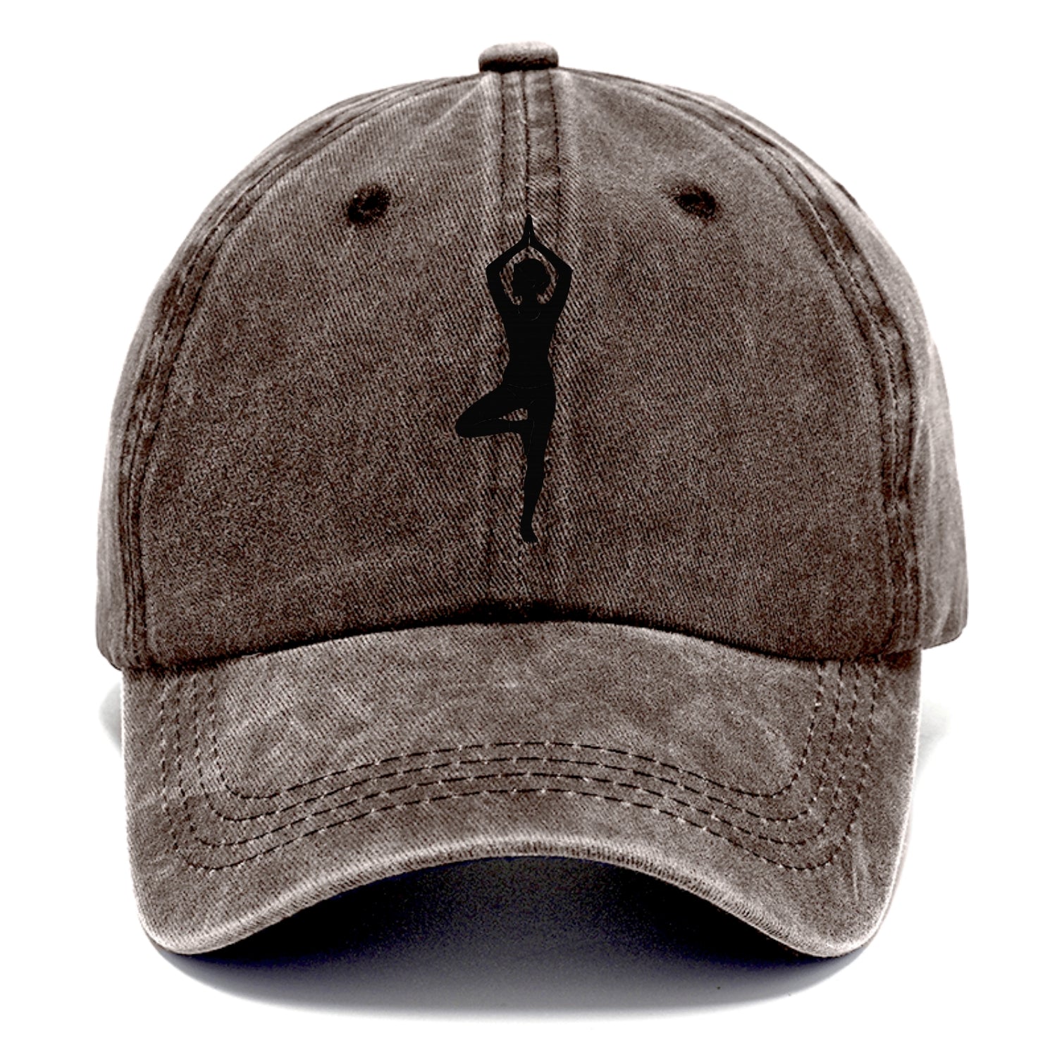 Yogi in tree pose silhouette - Classic Cap - Brown