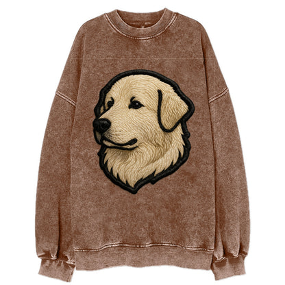Great Pyrenees - Trendy fluffy giant des - Vintage Sweatshirt - Brown