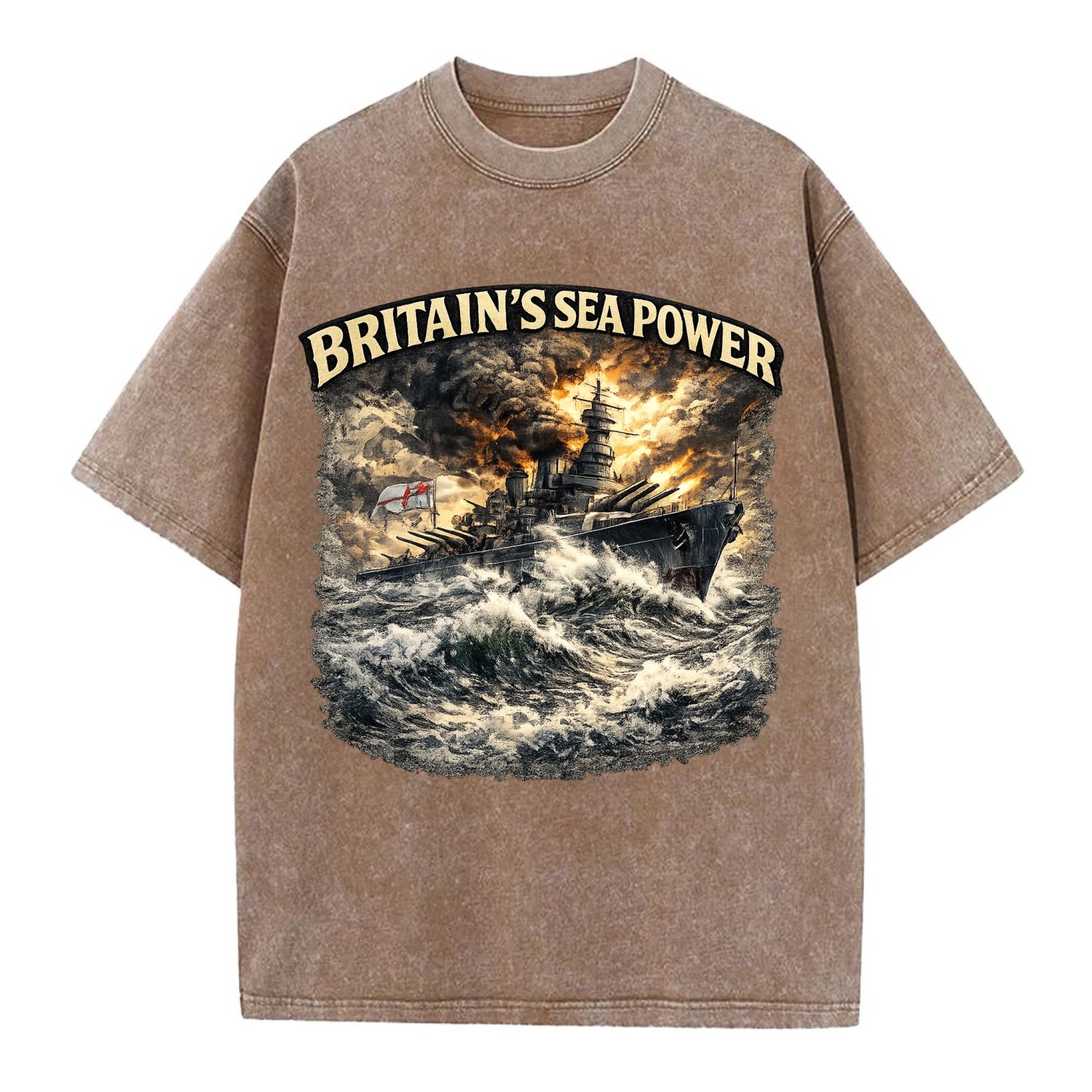 Britain's Sea Power - Vintage T-shirt - Brown