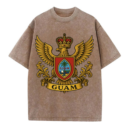 Guam Heritage Badge  - Vintage T-shirt - Brown