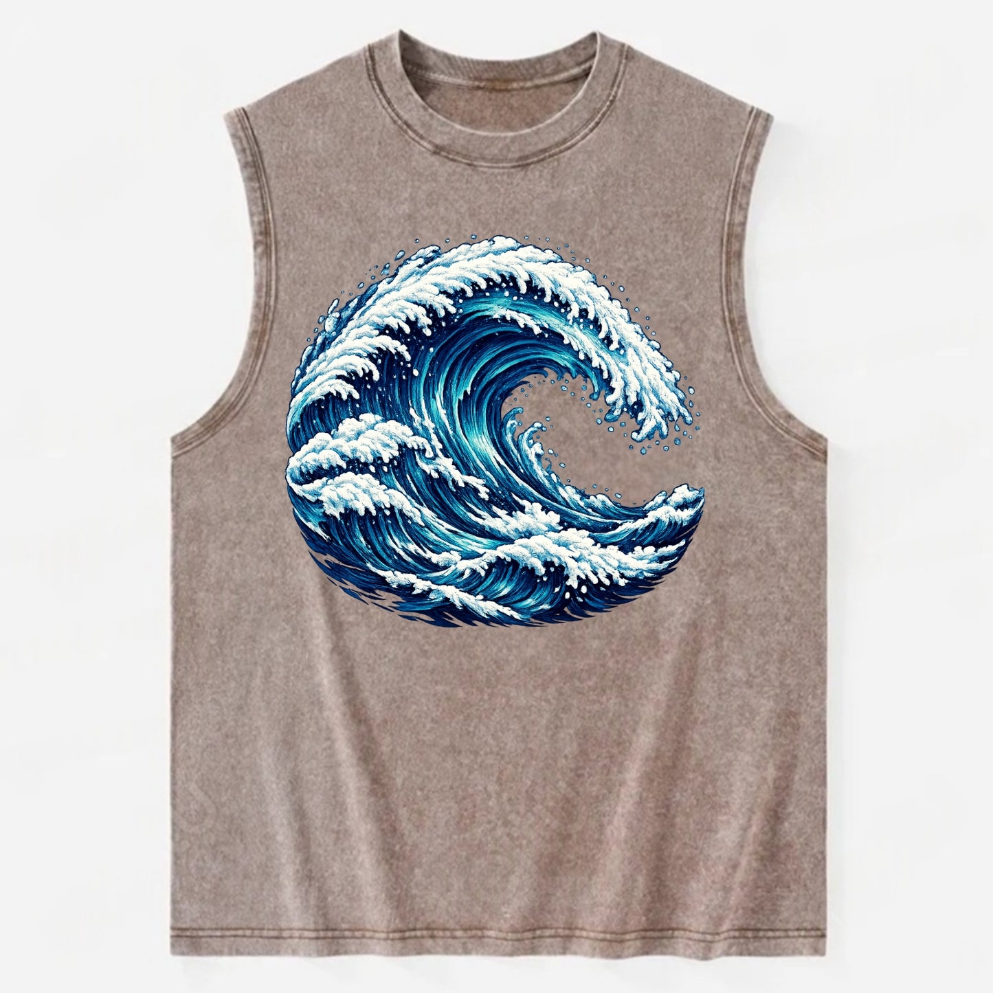 Ocean Wave - Vintage Washed Tank - Brown