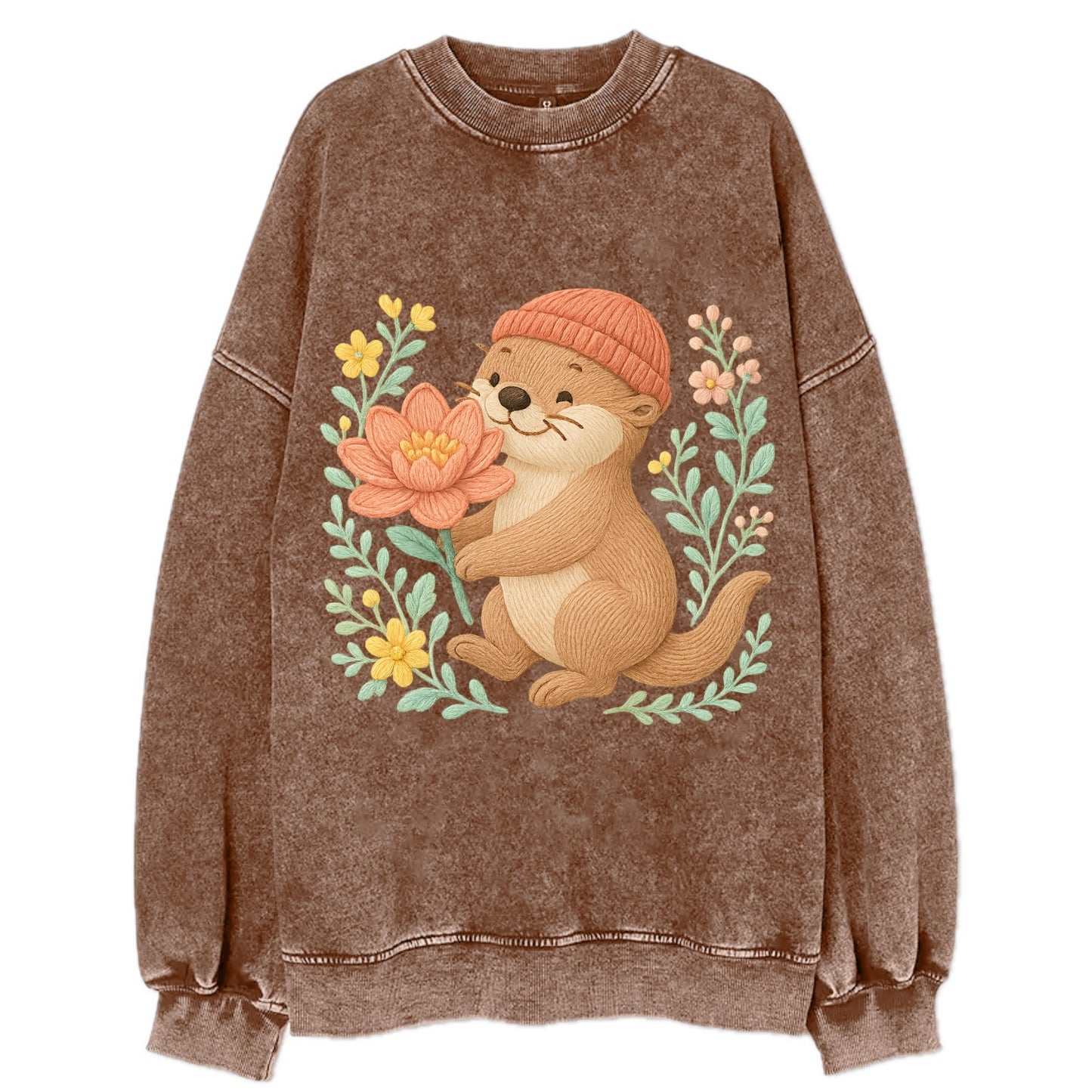 Peach Otter - Vintage Sweatshirt - Brown