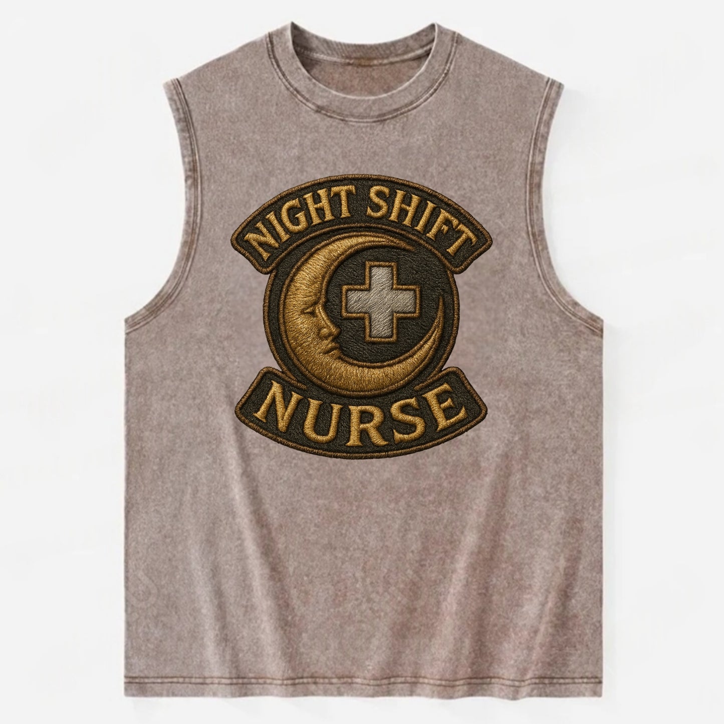 Night Shift Nurse  - Vintage Washed Tank - Brown