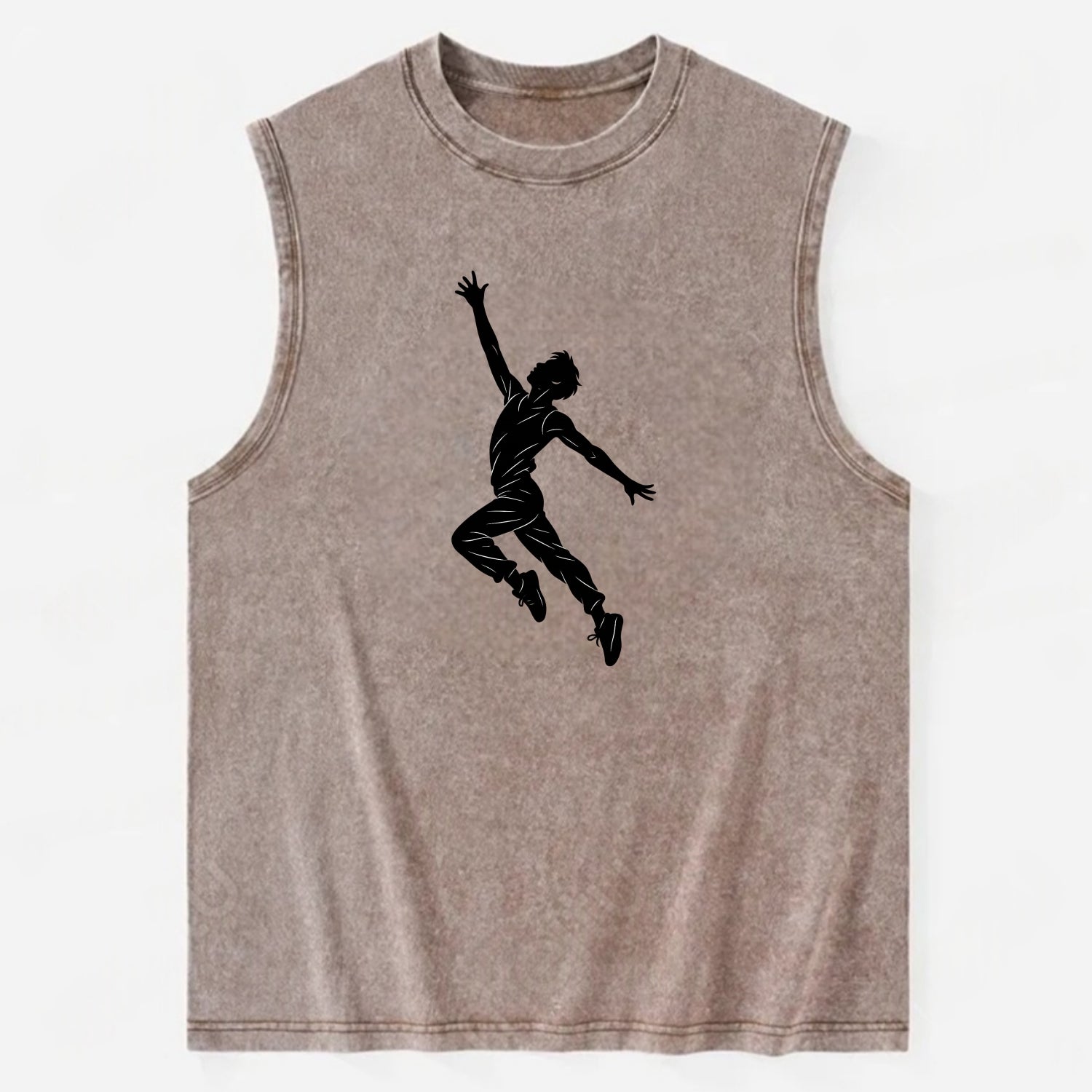 Modern dancer reaching skyward - Vintage Washed Tank - Brown