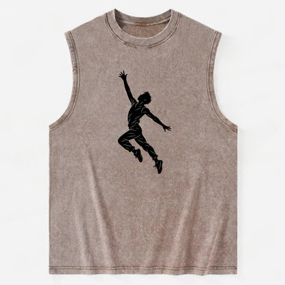 Modern dancer reaching skyward - Vintage Washed Tank - Brown