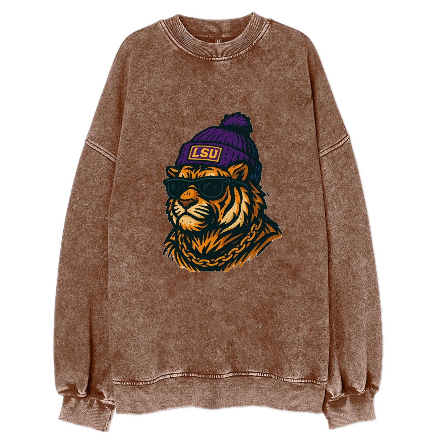 LSU Mike Tiger - Vintage Sweatshirt - Brown