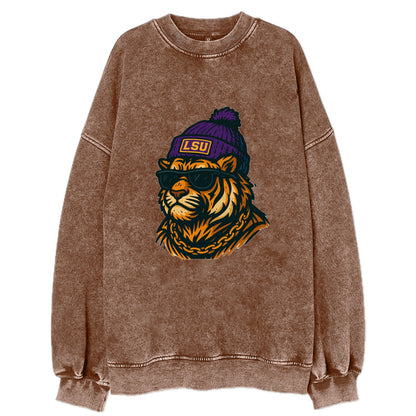 LSU Mike Tiger - Vintage Sweatshirt - Brown
