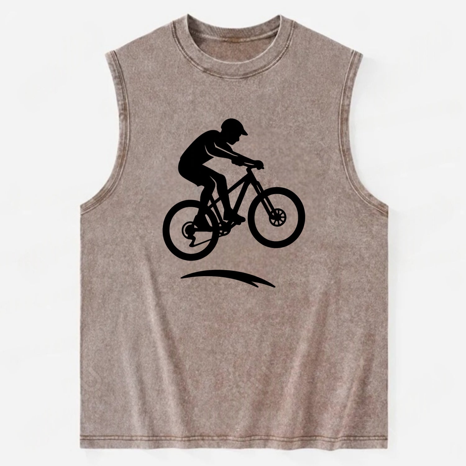 Mountain biker catching air - Vintage Washed Tank - Brown