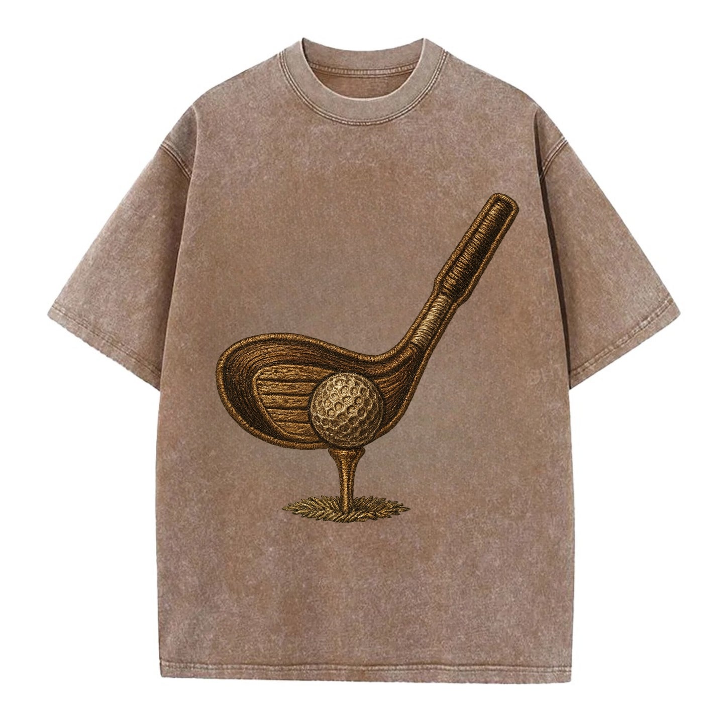 Golf Club and Ball  - Vintage T-shirt - Brown