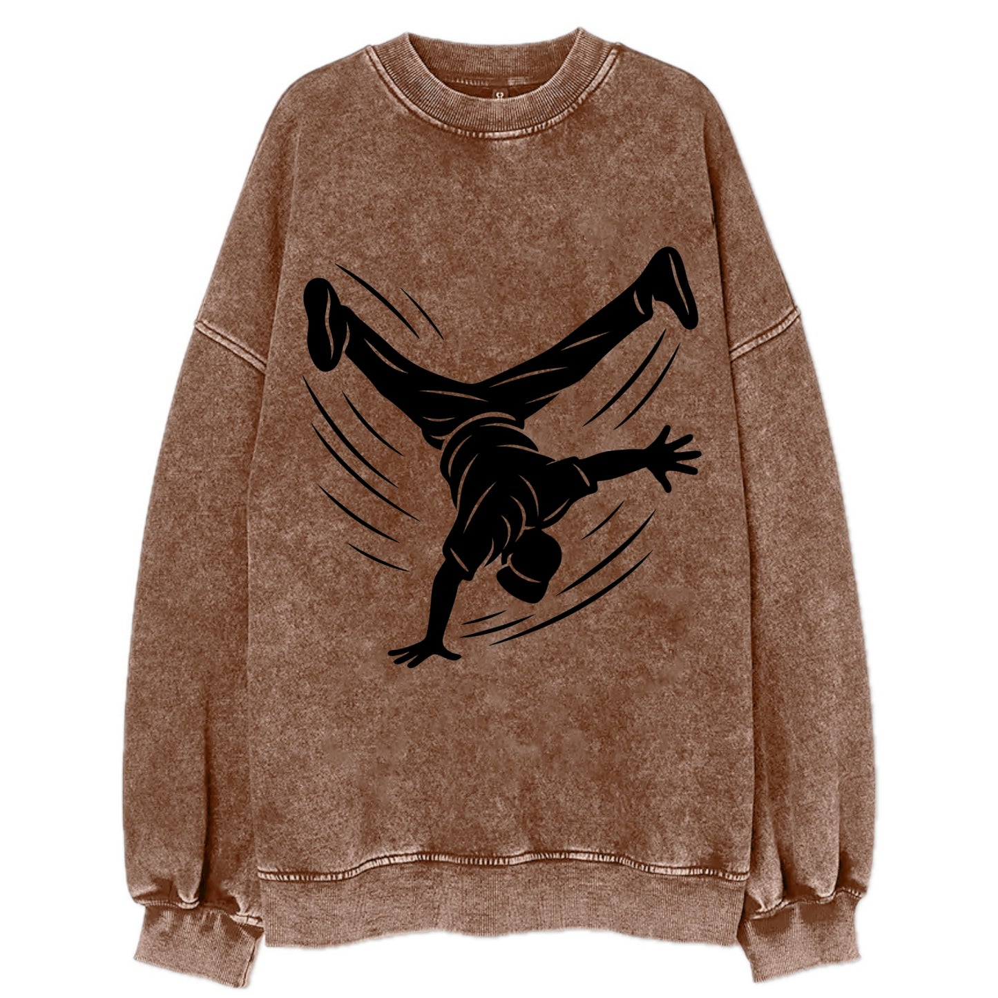 Breakdancer windmill move - Vintage Sweatshirt - Brown