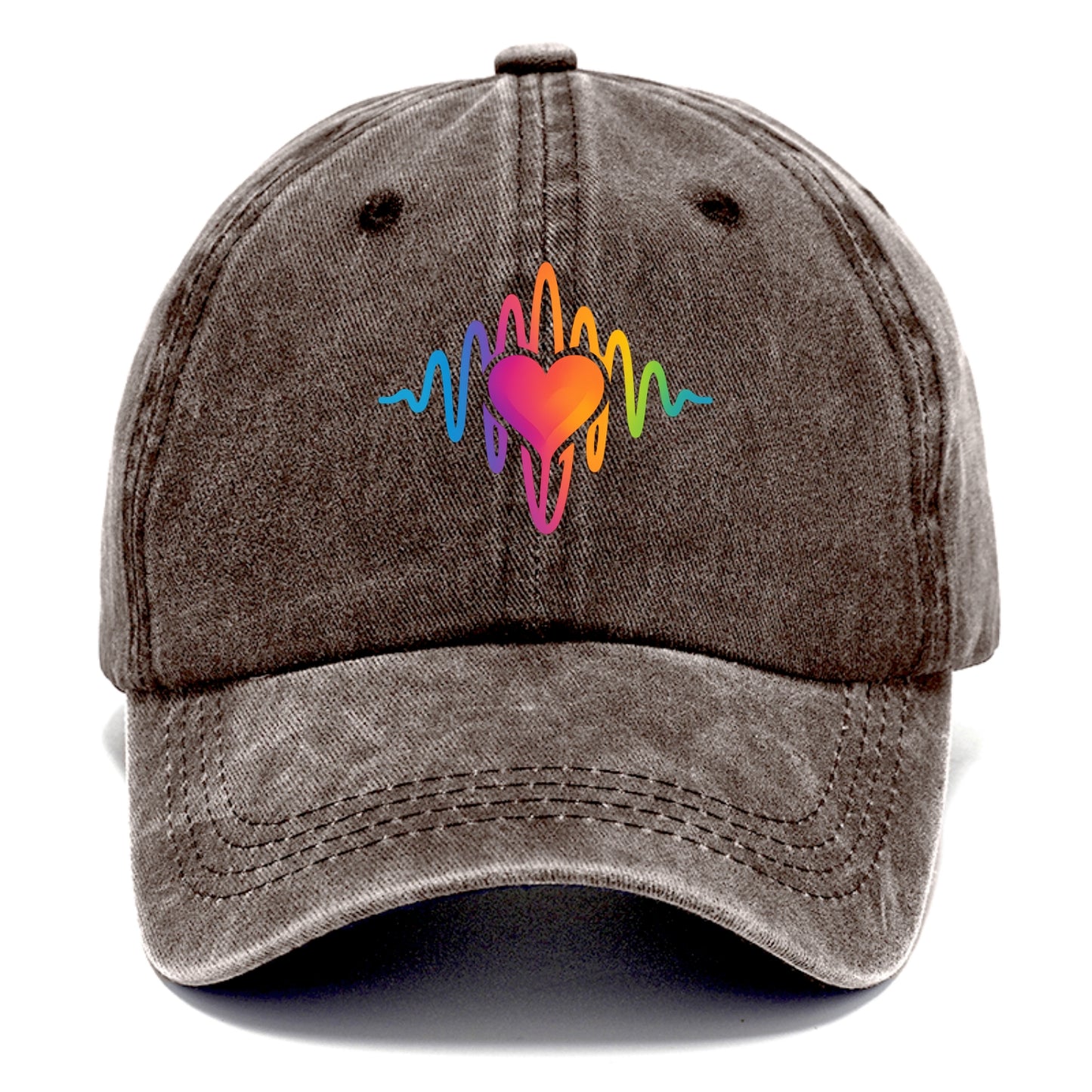 Love Frequency - Sound waves in rainbow Classic Cap - Brown