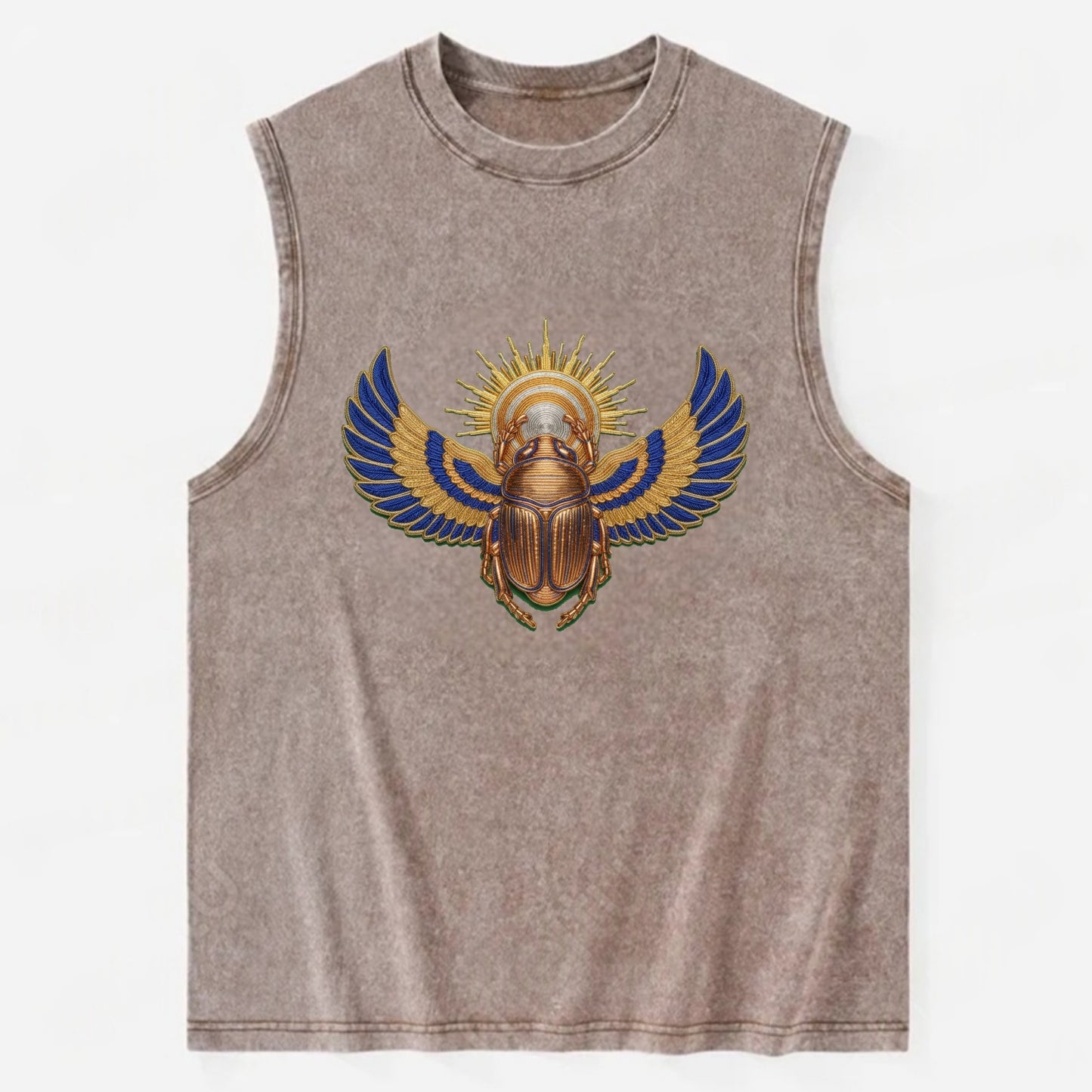 Winged Scarab - Vintage Washed Tank - Brown