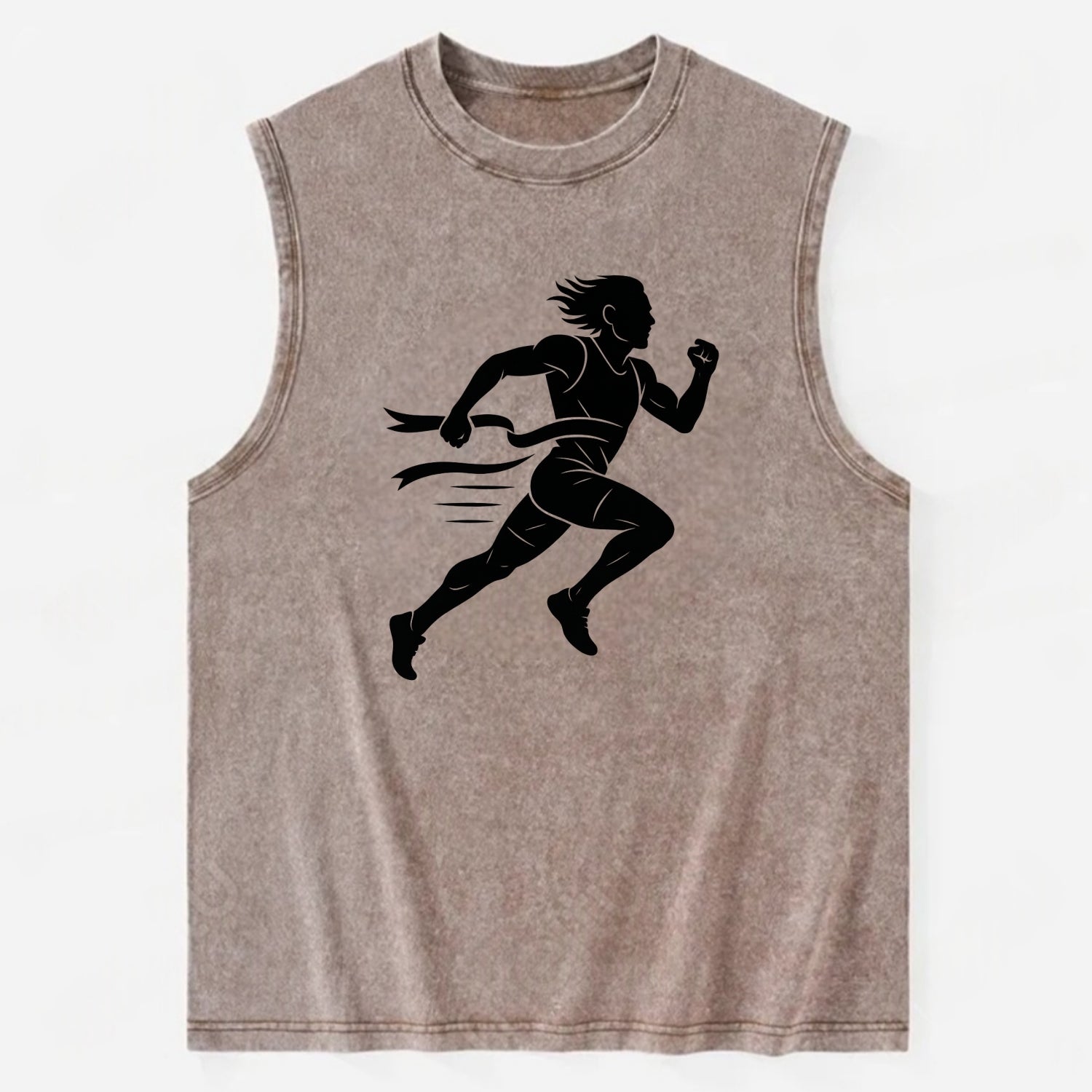 Runner sprinting finish line - Vintage Washed Tank - Brown