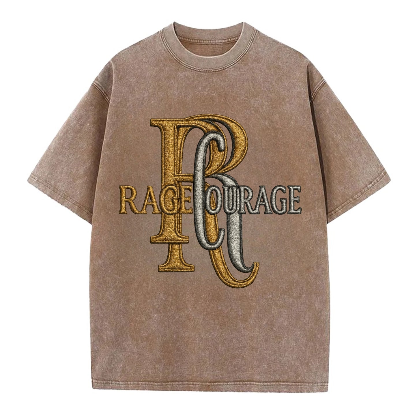 RAGE;COURAGE MODE Warrior Green Hat - Vintage T-shirt - Brown