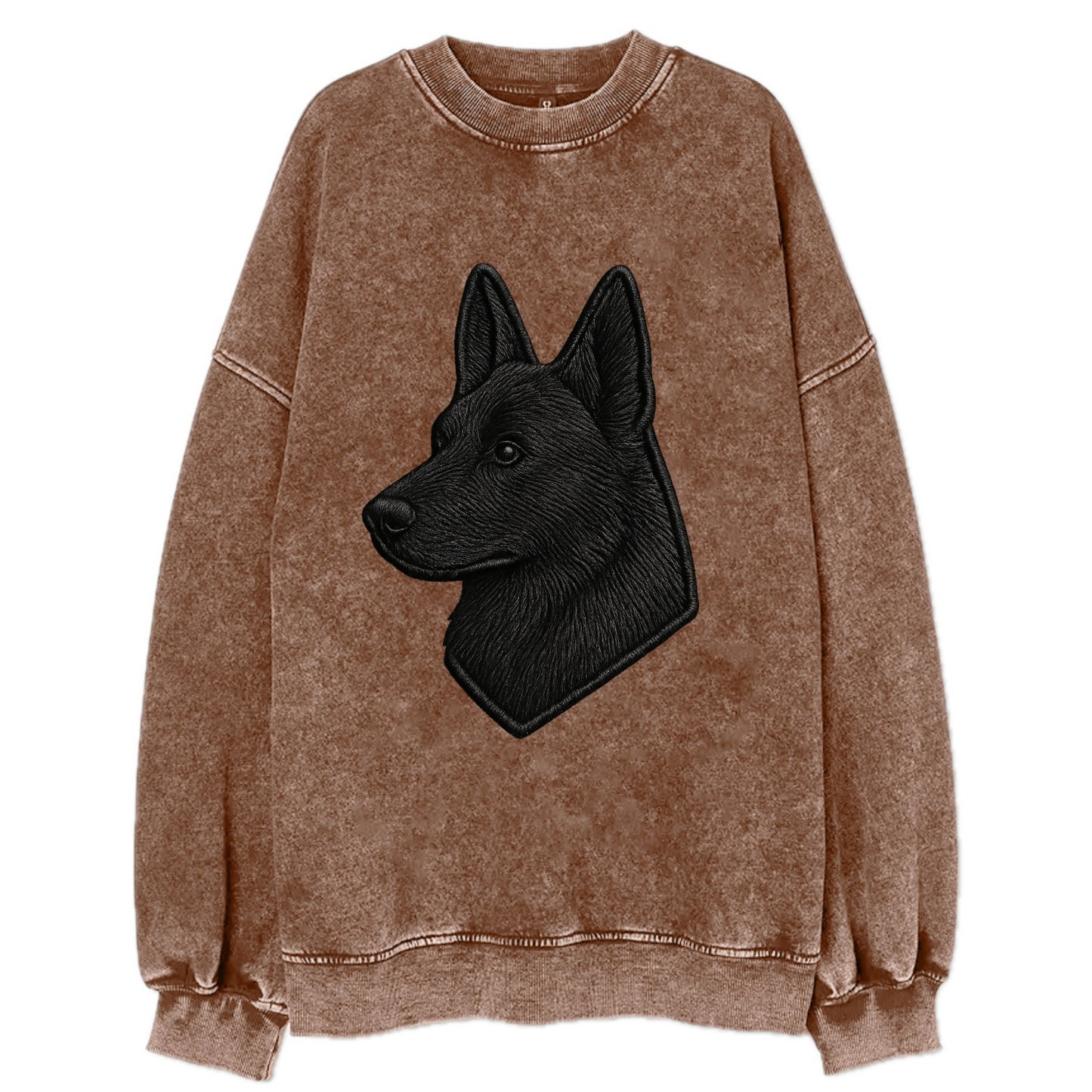 Belgian Sheepdog - Modern black shepherd - Vintage Sweatshirt - Brown