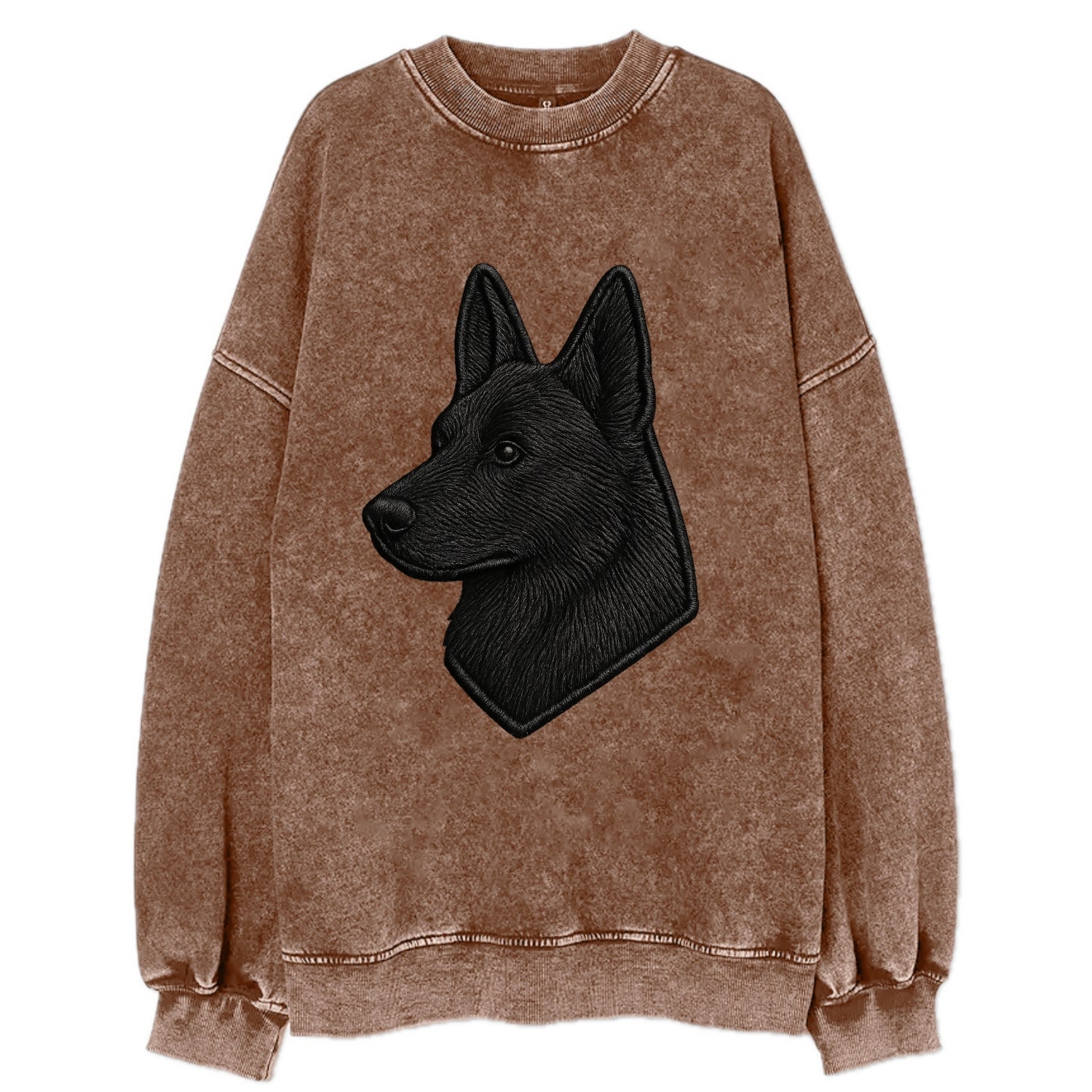 Belgian Sheepdog - Modern black shepherd - Vintage Sweatshirt - Brown