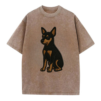 Miniature Pinscher - Black and tan sitti Vintage T-shirt - Brown