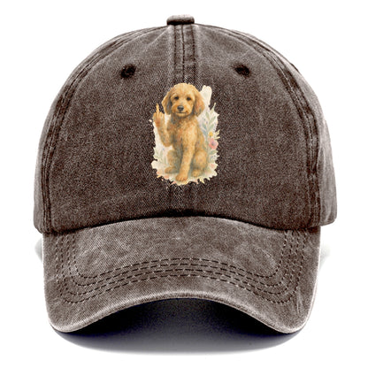 Labradoodle hypoallergenic with wavy coat, intelligent eyes, paw raised - Classic Cap - Brown