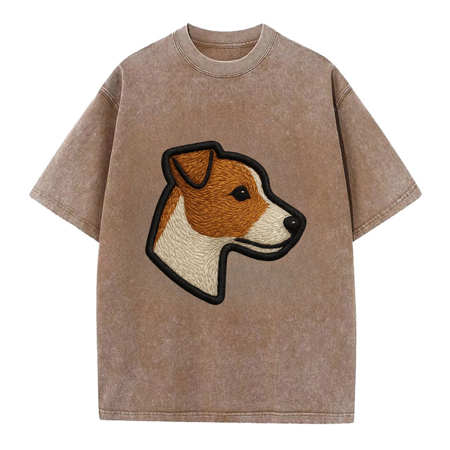 Jack Russell Terrier - Modern small terr - Vintage T-shirt - Brown
