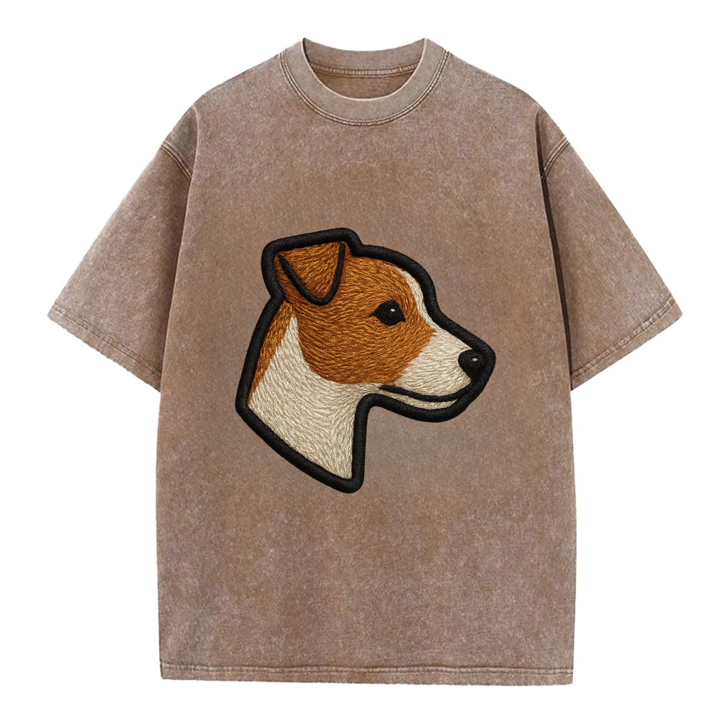 Jack Russell Terrier - Modern small terr - Vintage T-shirt - Brown