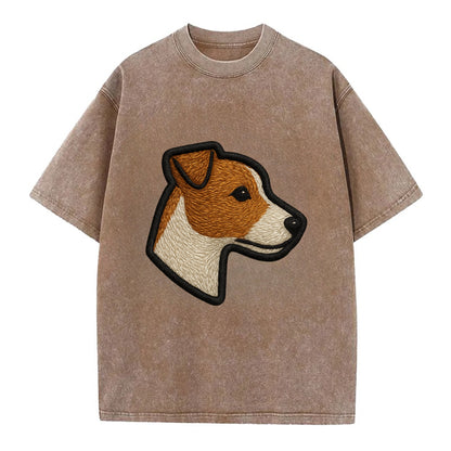 Jack Russell Terrier - Modern small terr - Vintage T-shirt - Brown
