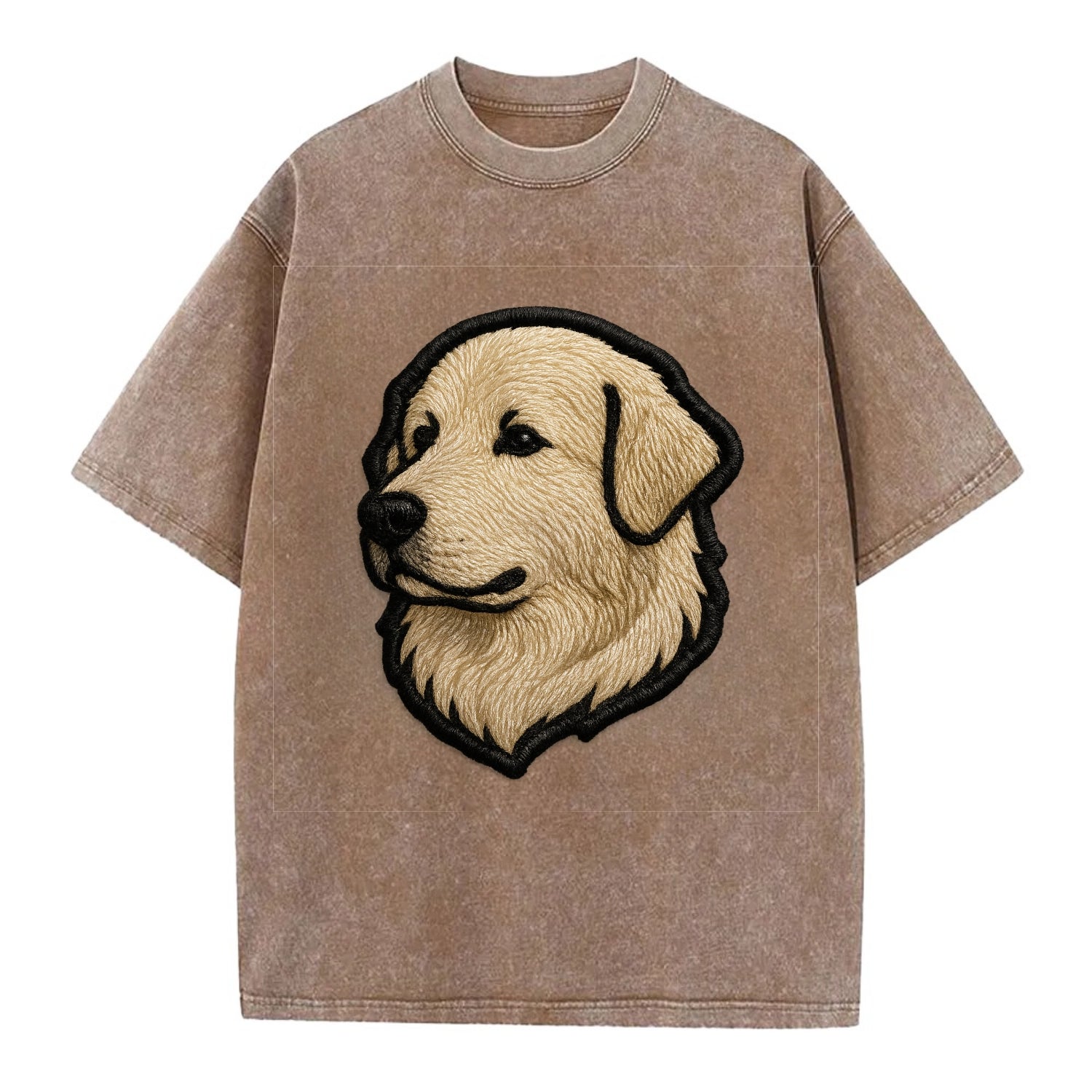 Great Pyrenees - Trendy fluffy giant des - Vintage T-shirt - Brown