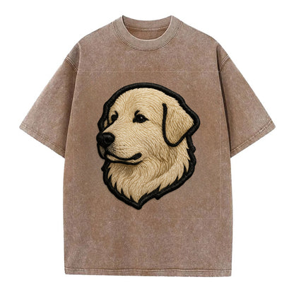 Great Pyrenees - Trendy fluffy giant des - Vintage T-shirt - Brown