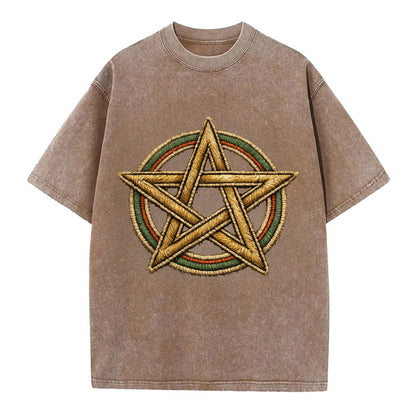 Pentacle Knot - Vintage T-shirt - Brown