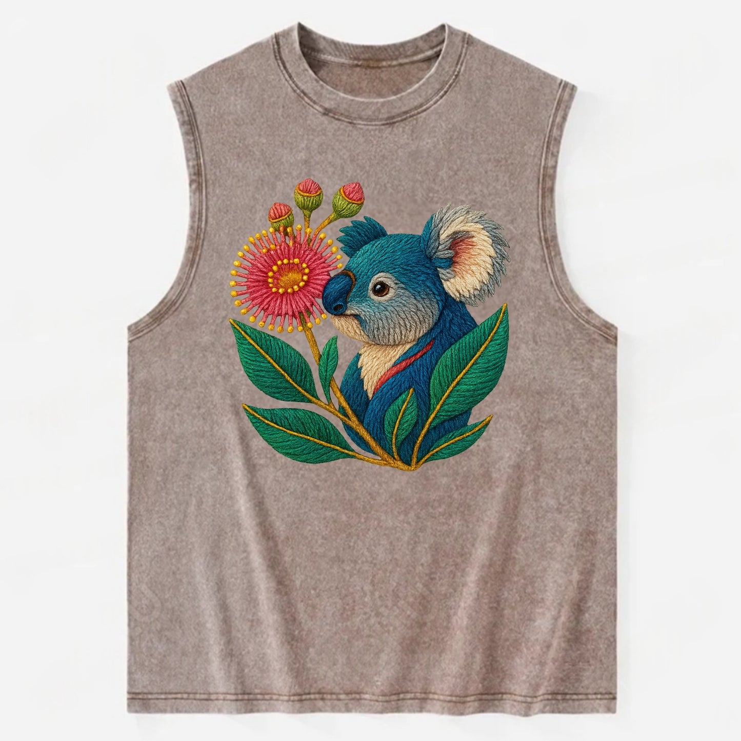 Koala Eucalyptus Bloom - Vintage Washed Tank - Brown