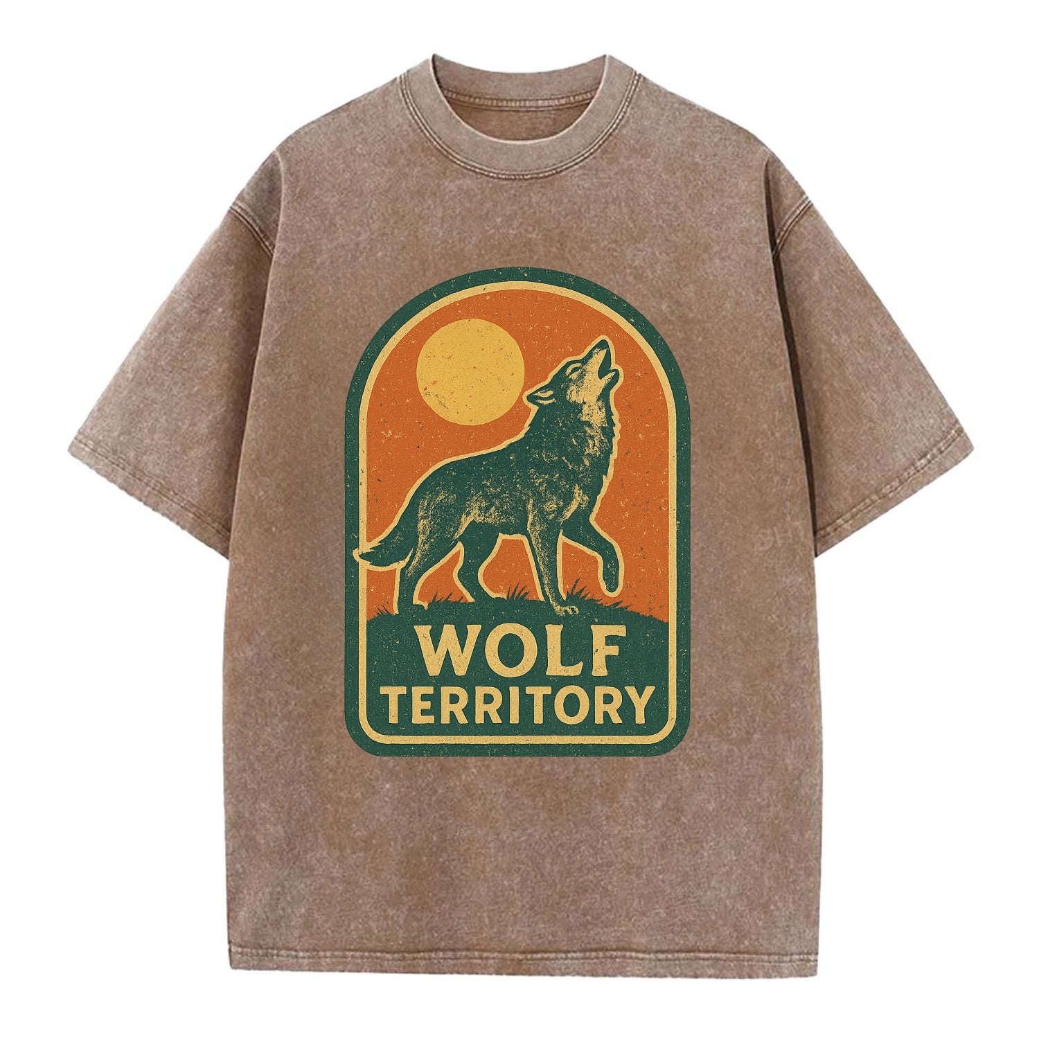 Wolf Territory Marking  - Vintage T-shirt - Brown