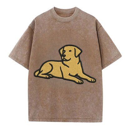 Labrador Retriever - Yellow lab relaxed Vintage T-shirt - Brown