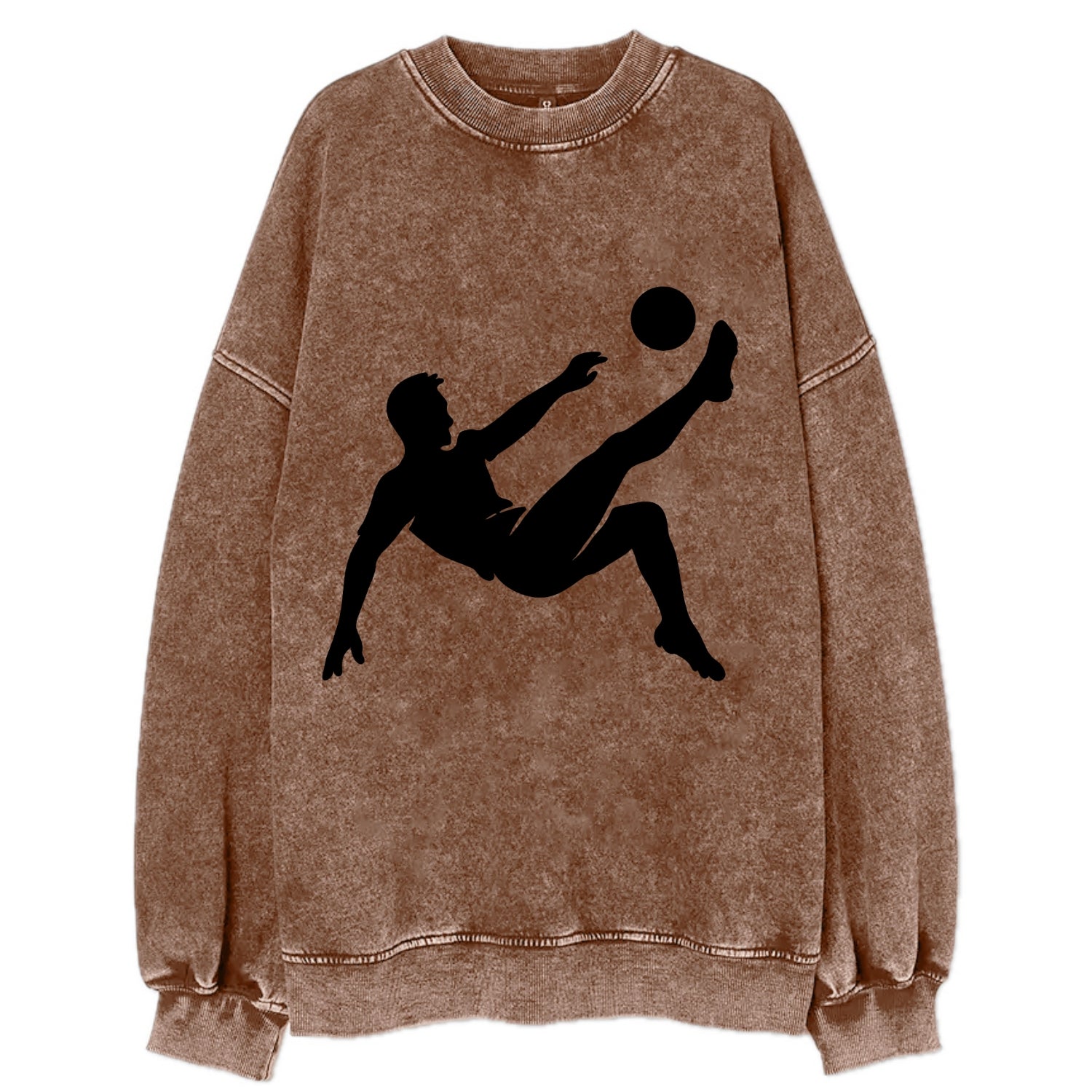 Soccer player kicking ball mid-air - Vintage Sweatshirt - Brown