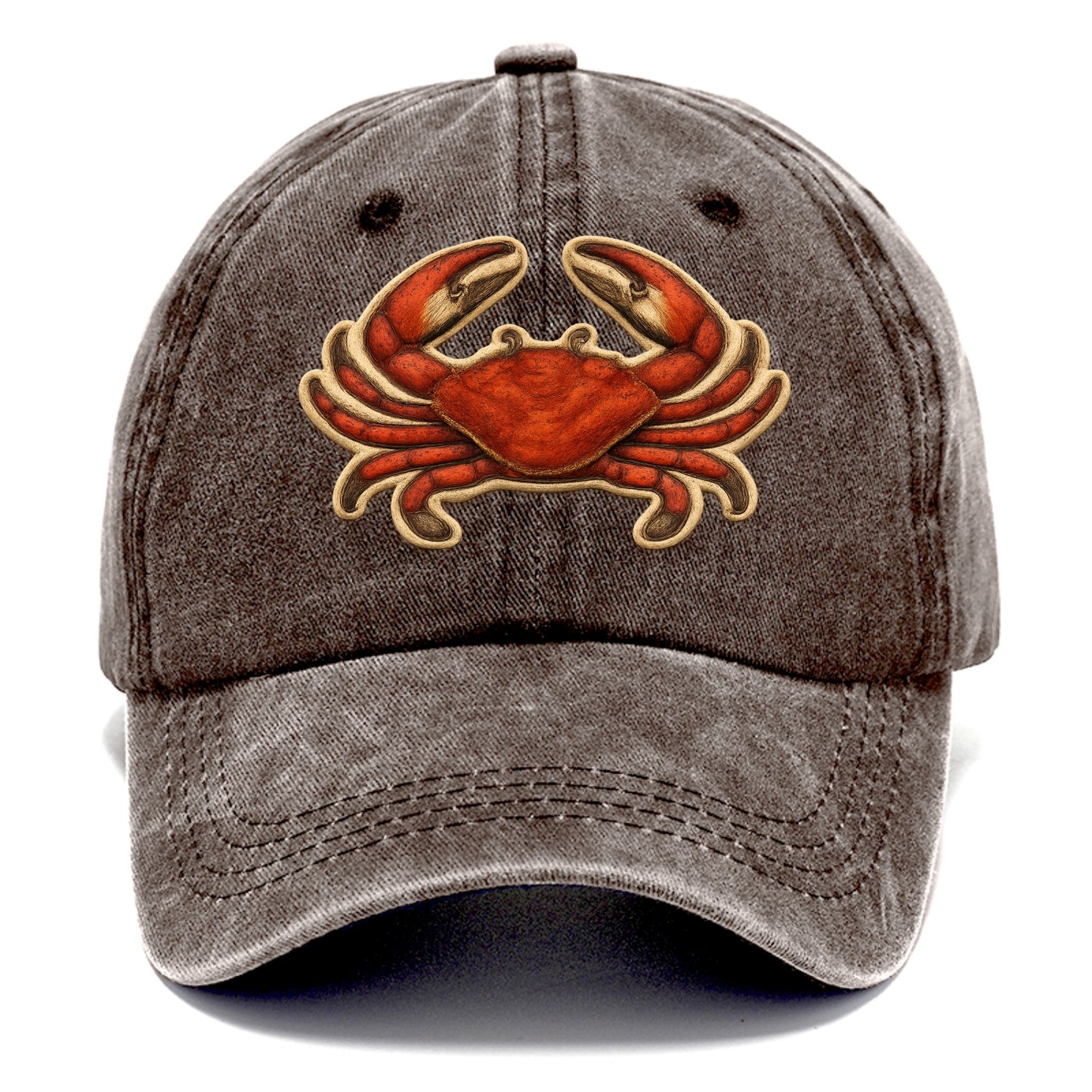CRAB CLAWS - red crab in scarlet and orange , seafood - Classic Cap - Brown