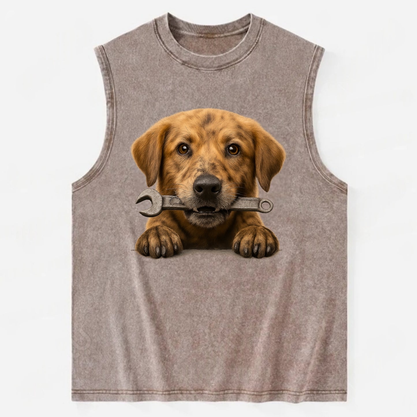Mechanic Dog  - Vintage Washed Tank - Brown