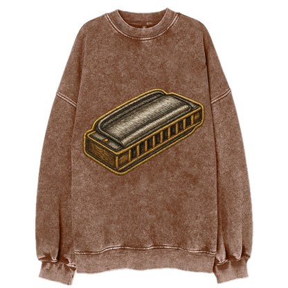 Harmonica  - Vintage Sweatshirt - Brown
