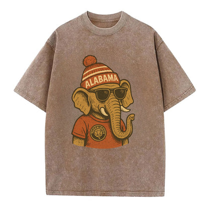 Tuscaloosa Crimson Elephant wearing Alab - Vintage T-shirt - Brown
