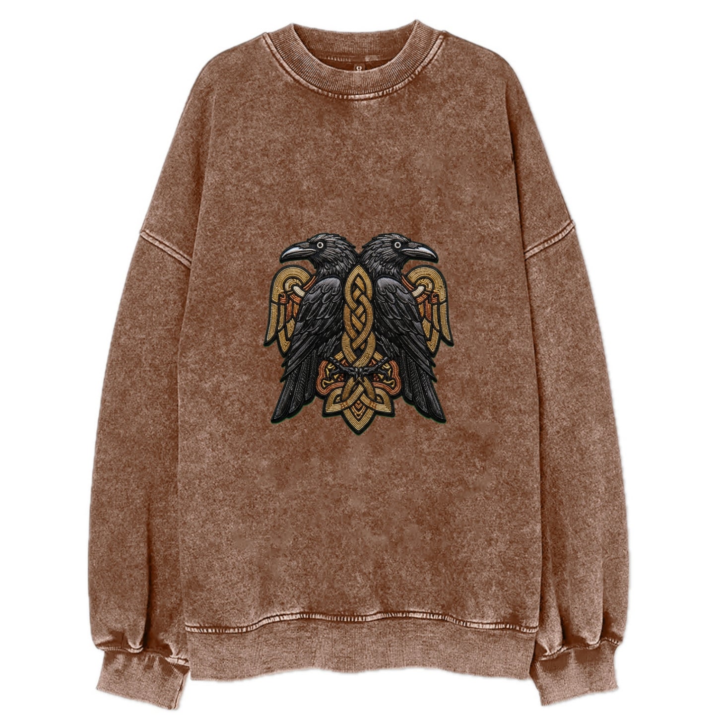 Odin's Ravens - Vintage Sweatshirt - Brown