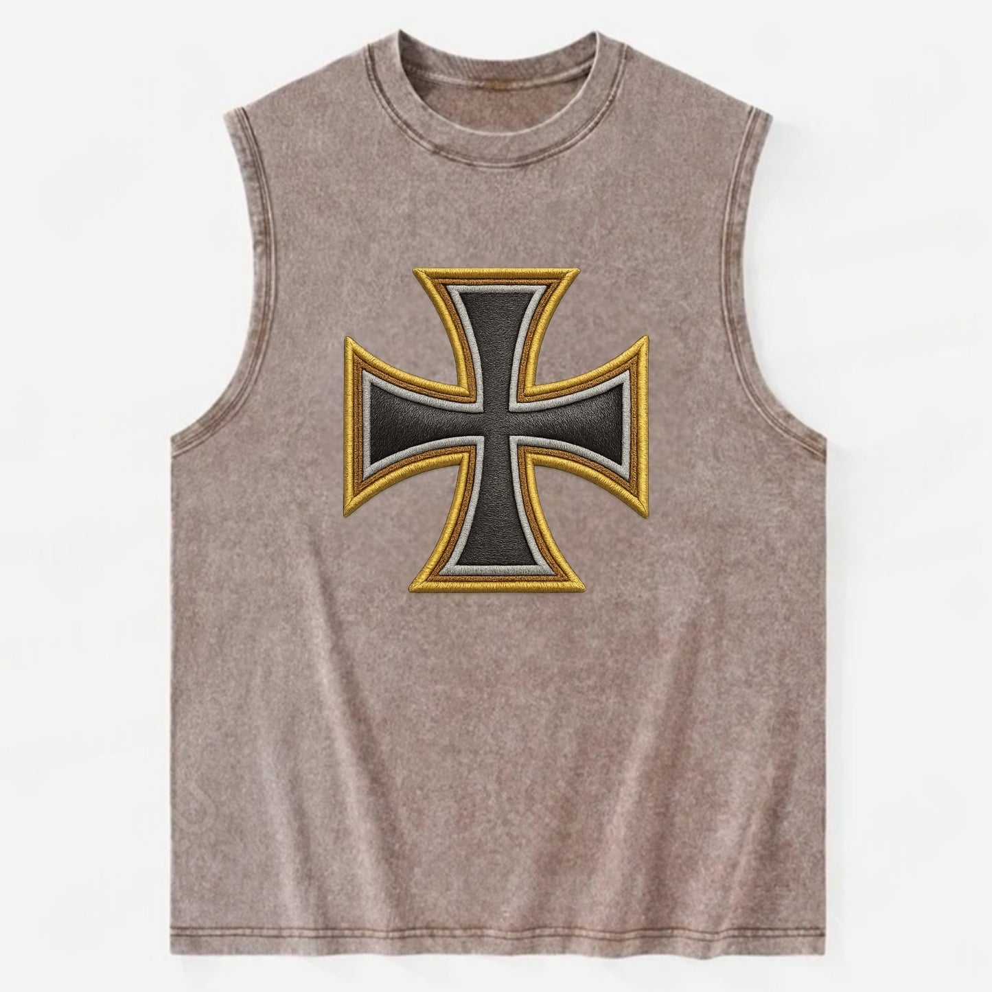 Teutonic Cross  - Vintage Washed Tank - Brown