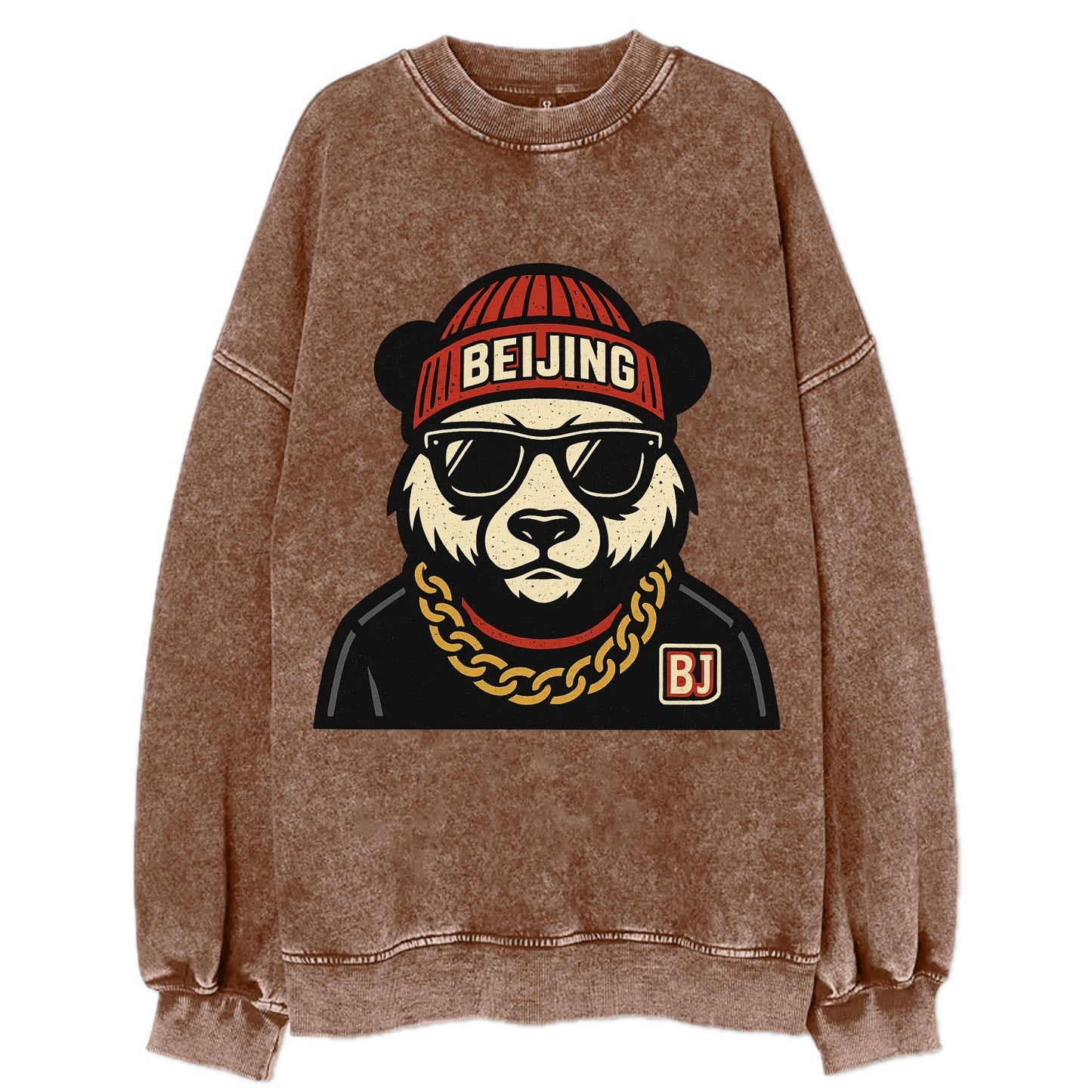 Beijing Panda - Vintage Sweatshirt - Brown