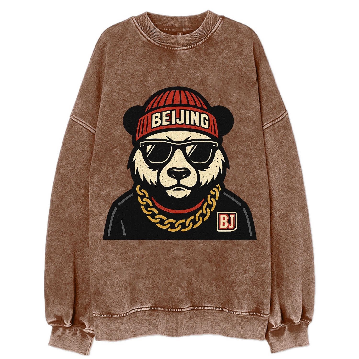 Beijing Panda - Vintage Sweatshirt - Brown