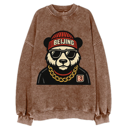 Beijing Panda - Vintage Sweatshirt - Brown