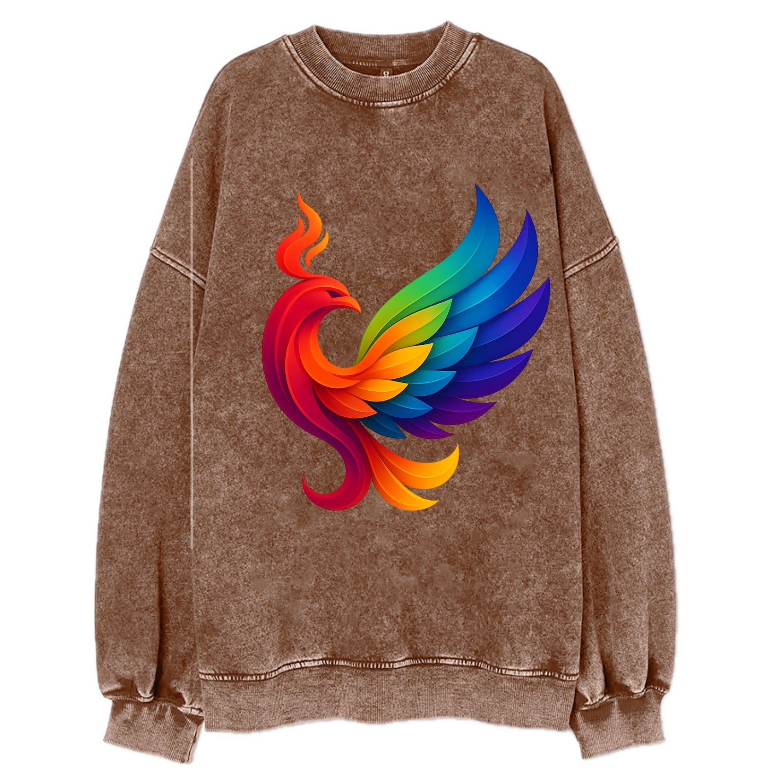 Liberation Bird - Phoenix with each feat - Vintage Sweatshirt - Brown